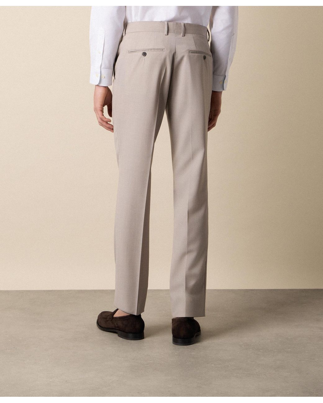 Brooks Brothers Gray Twill Virgin Wool Trousers for men