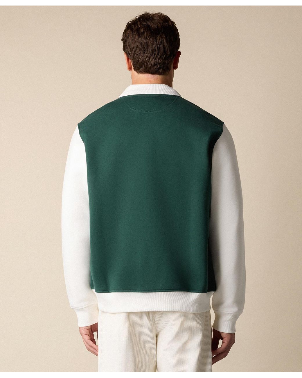 Brooks Brothers Green Terry Logo Cotton Varsity Jacket for men