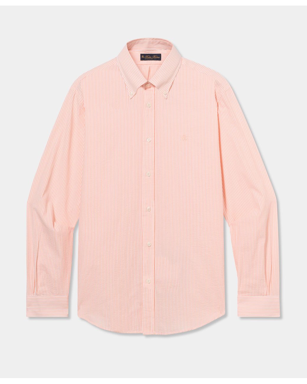 Brooks Brothers Pink Regular Fit Seersucker Shirt With Button Down Collar for men
