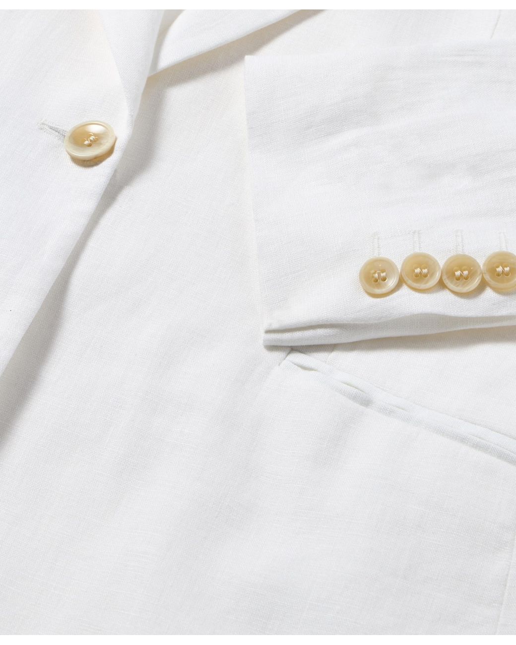Brooks Brothers White Irish Linen Single-Breasted Blazer