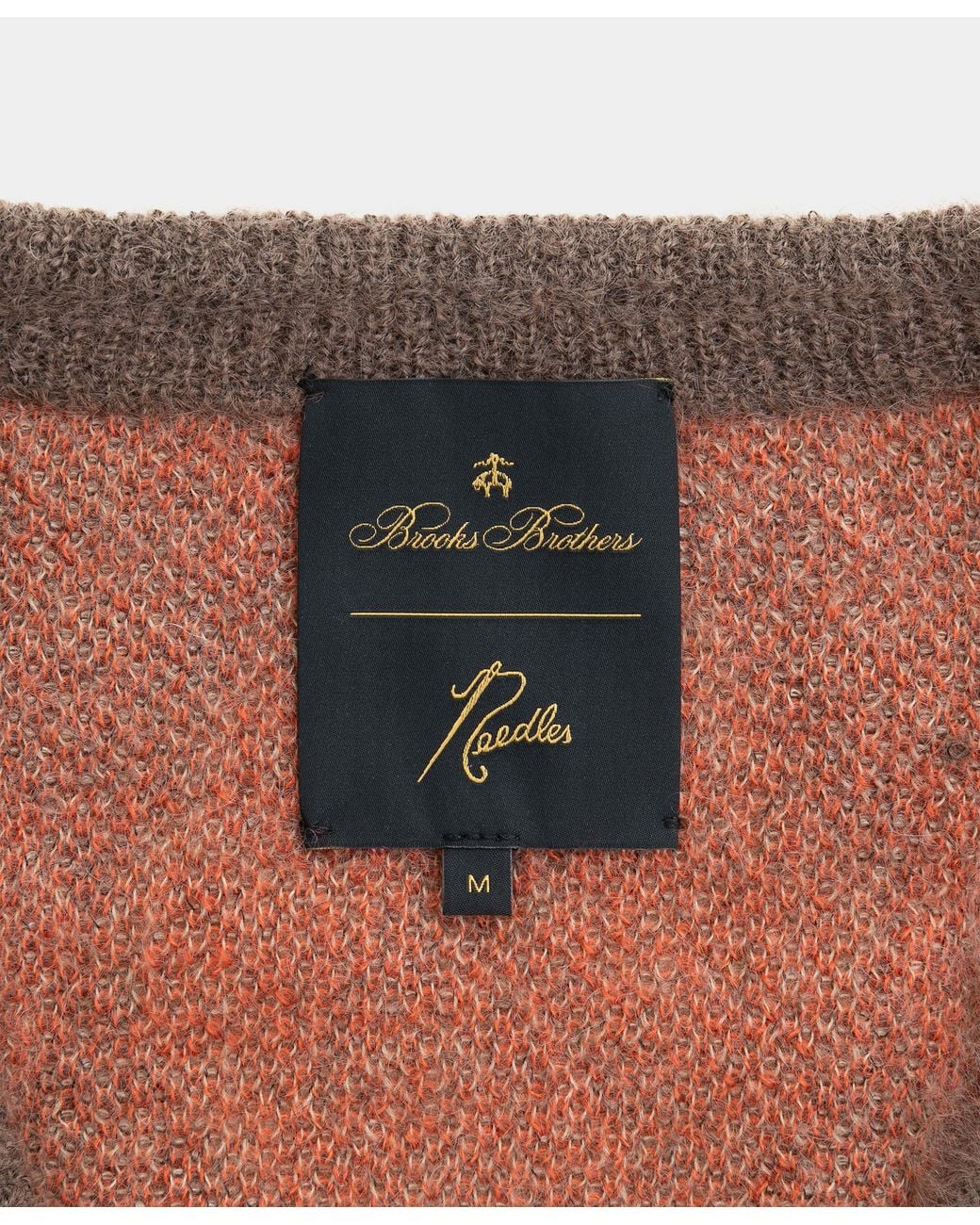 Brooks Brothers Brown Mohair Argyle V-Neck Knit for men