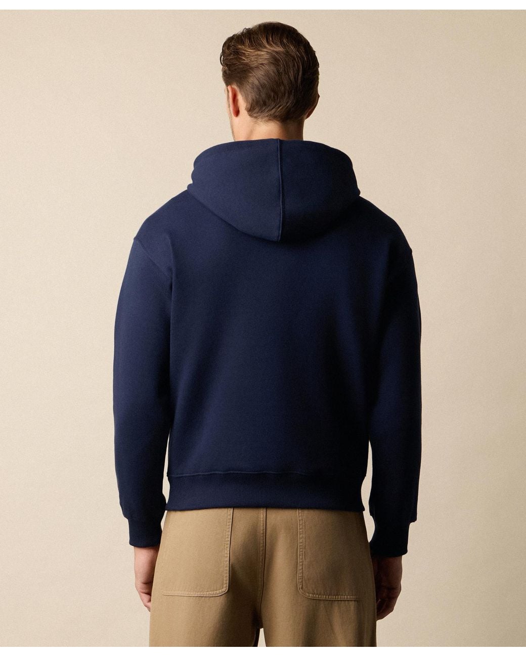 Brooks Brothers Blue Cotton Hoodie With Embroidered Logo for men
