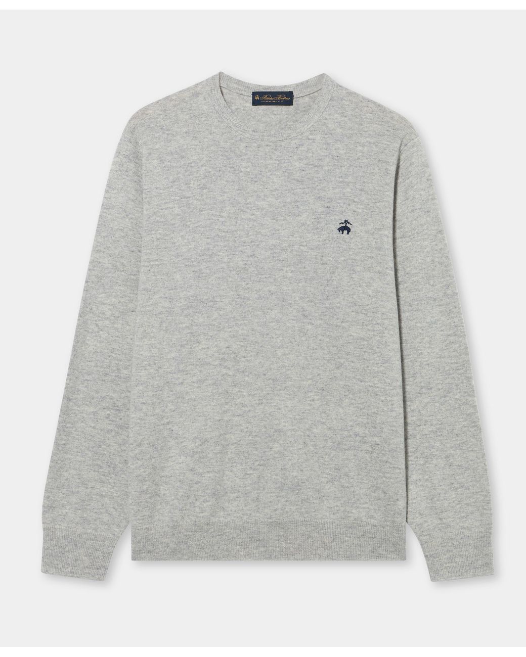Brooks Brothers Gray Crewneck Sweater With Logo for men