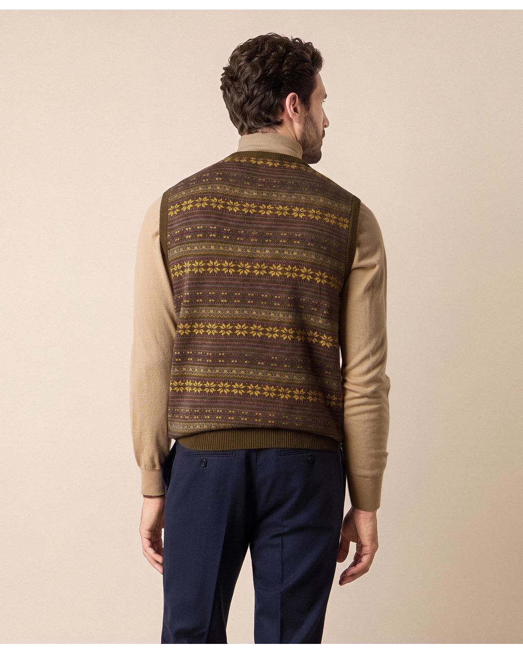Brooks Brothers Green Fair Isle Sweater Vest for men