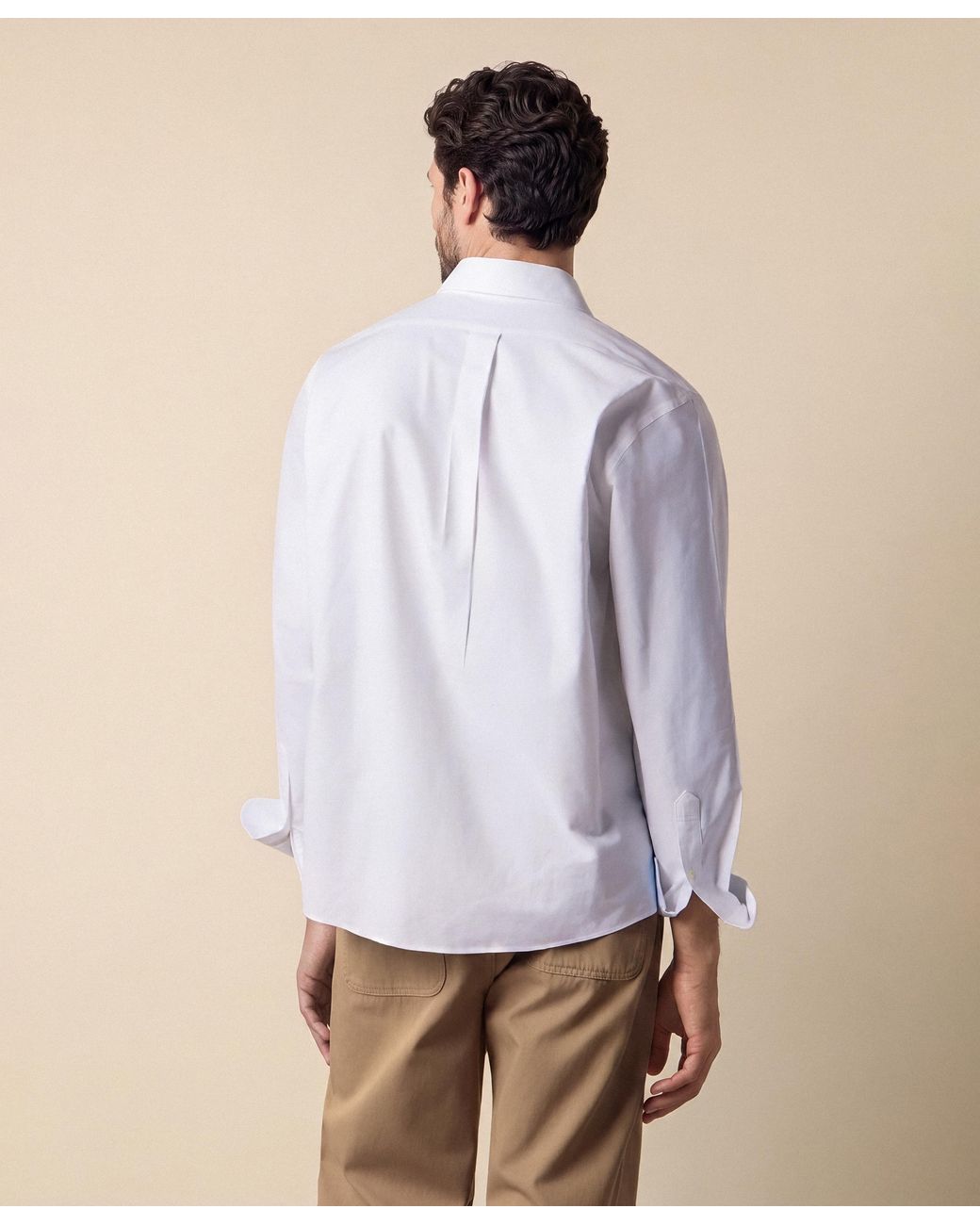 Brooks Brothers White Regular Fit Oxford Non-Iron Button Down Shirt for men