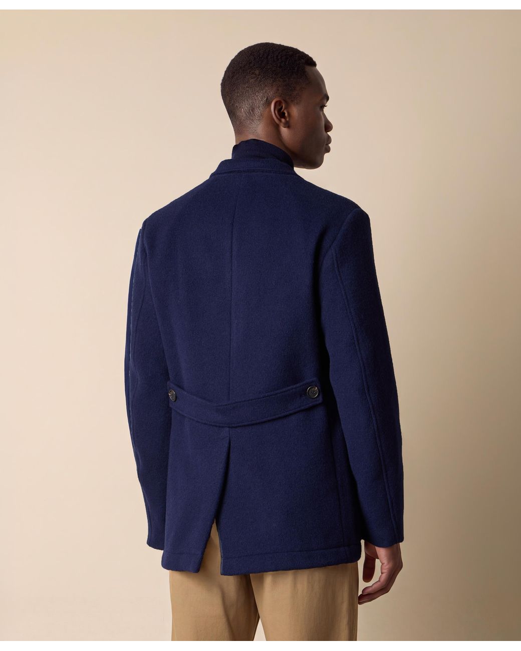Brooks Brothers Blue Double Breasted Peacoat for men