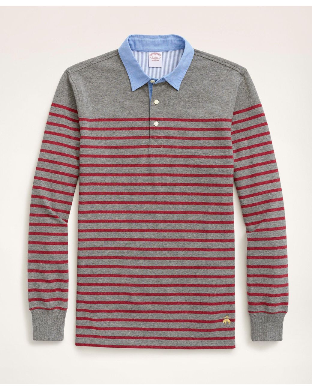 Brooks Brothers Cotton Pique Mariner Stripe Longsleeve Polo Shirt in