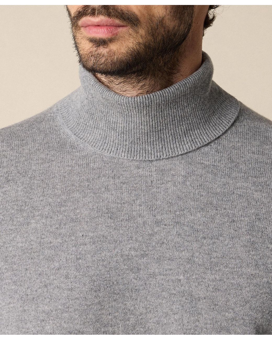 Brooks Brothers Gray Plain Cashmere Turtleneck for men