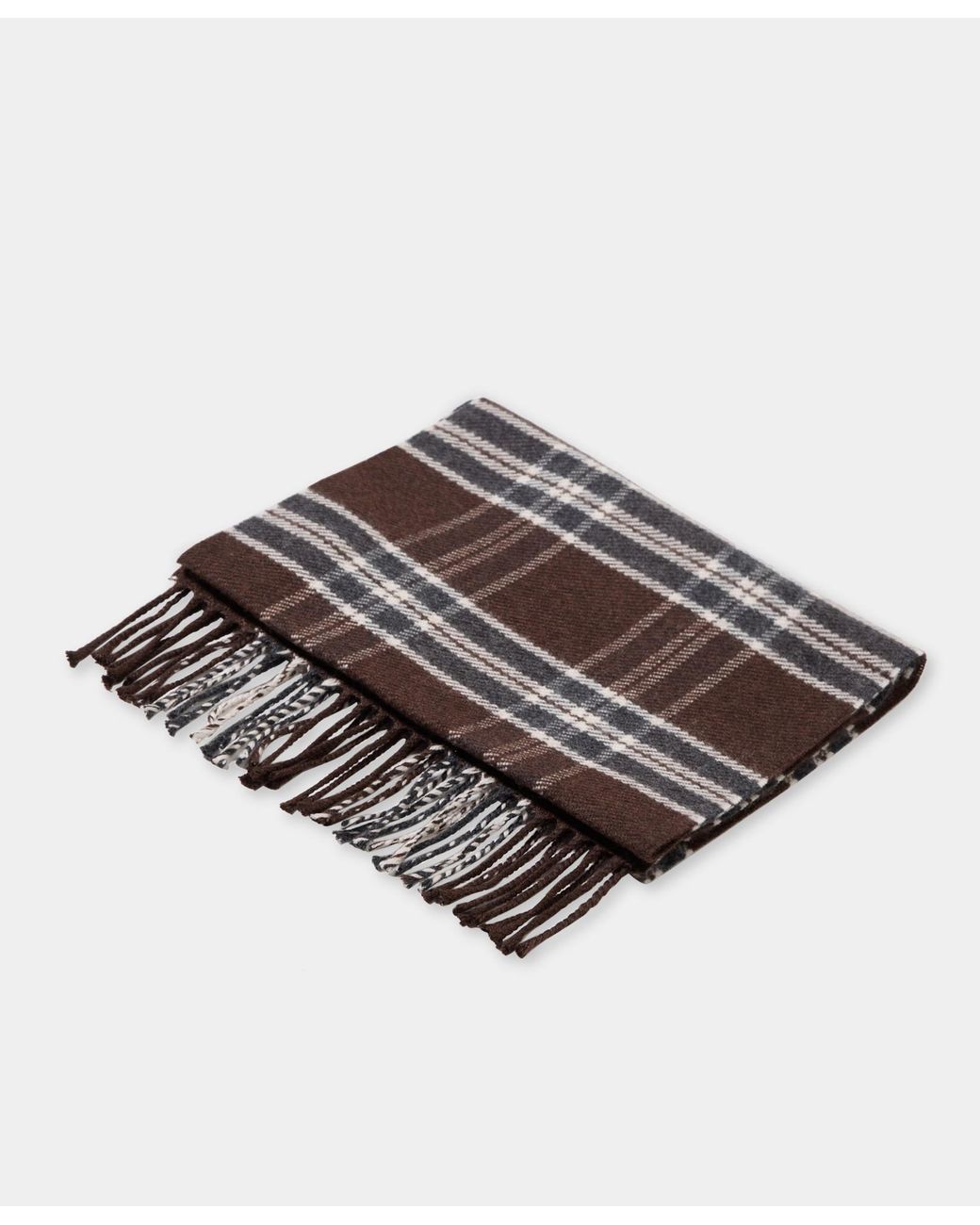 Brooks Brothers Brown Plaid Wool Scarf for men