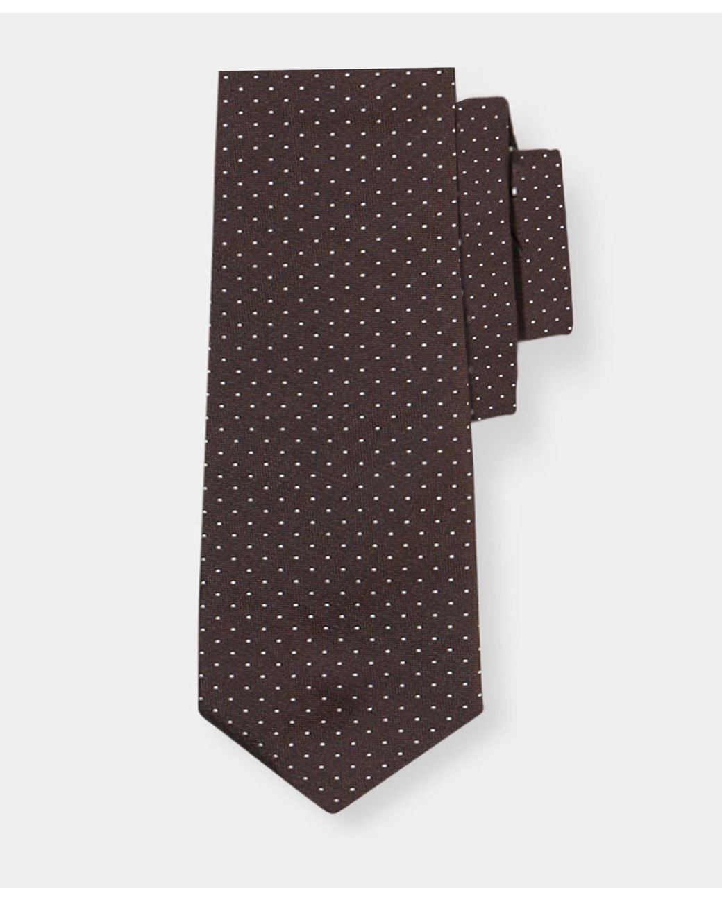 Brooks Brothers Brown Polka Dot Silk Tie for men