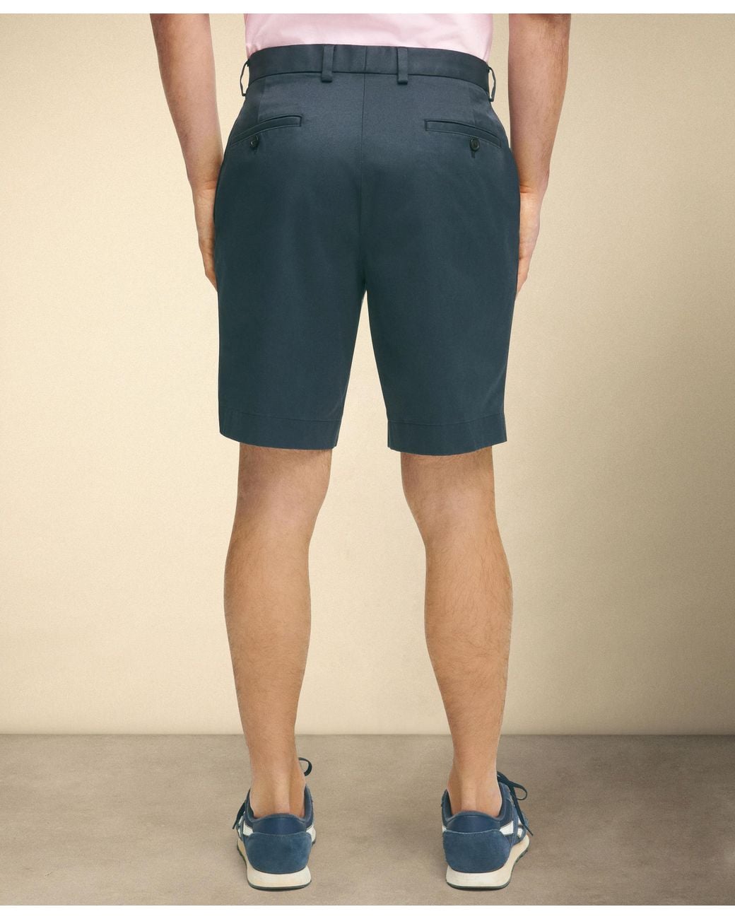 Brooks Brothers Blue Cbt Lw Adv Stretch Short Plain Front Nav for men