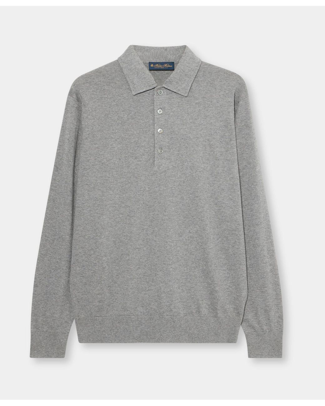 Brooks Brothers Gray Plain Cotton Polo for men