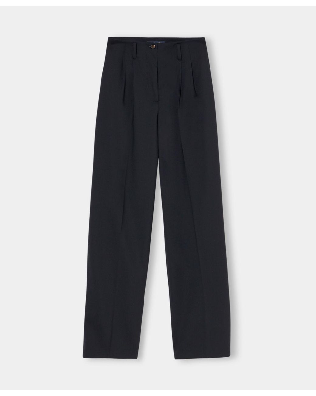Brooks Brothers Blue Wool Blend Stretch Pleated Trousers
