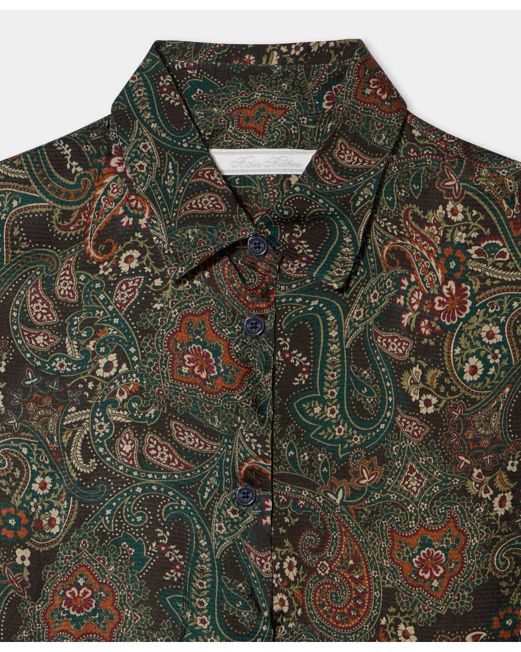 Brooks Brothers Green Paisley Maxi Shirt Dress