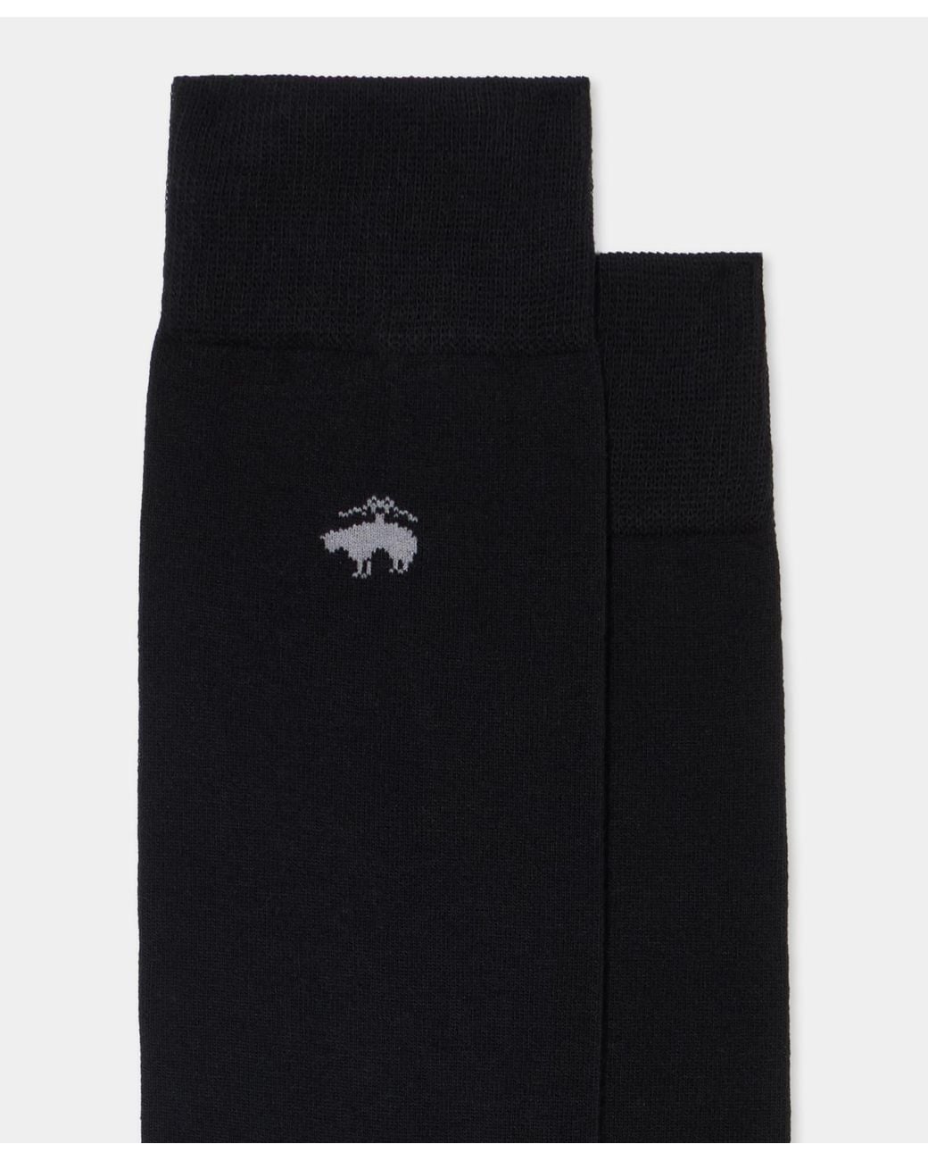 Brooks Brothers Black Mid-Calf Cotton Socks for men