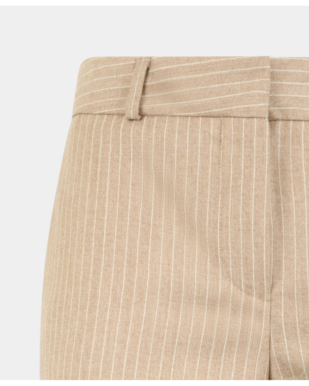 Brooks Brothers Natural Pinstripe Cigarette Fit Virgin Wool Trousers