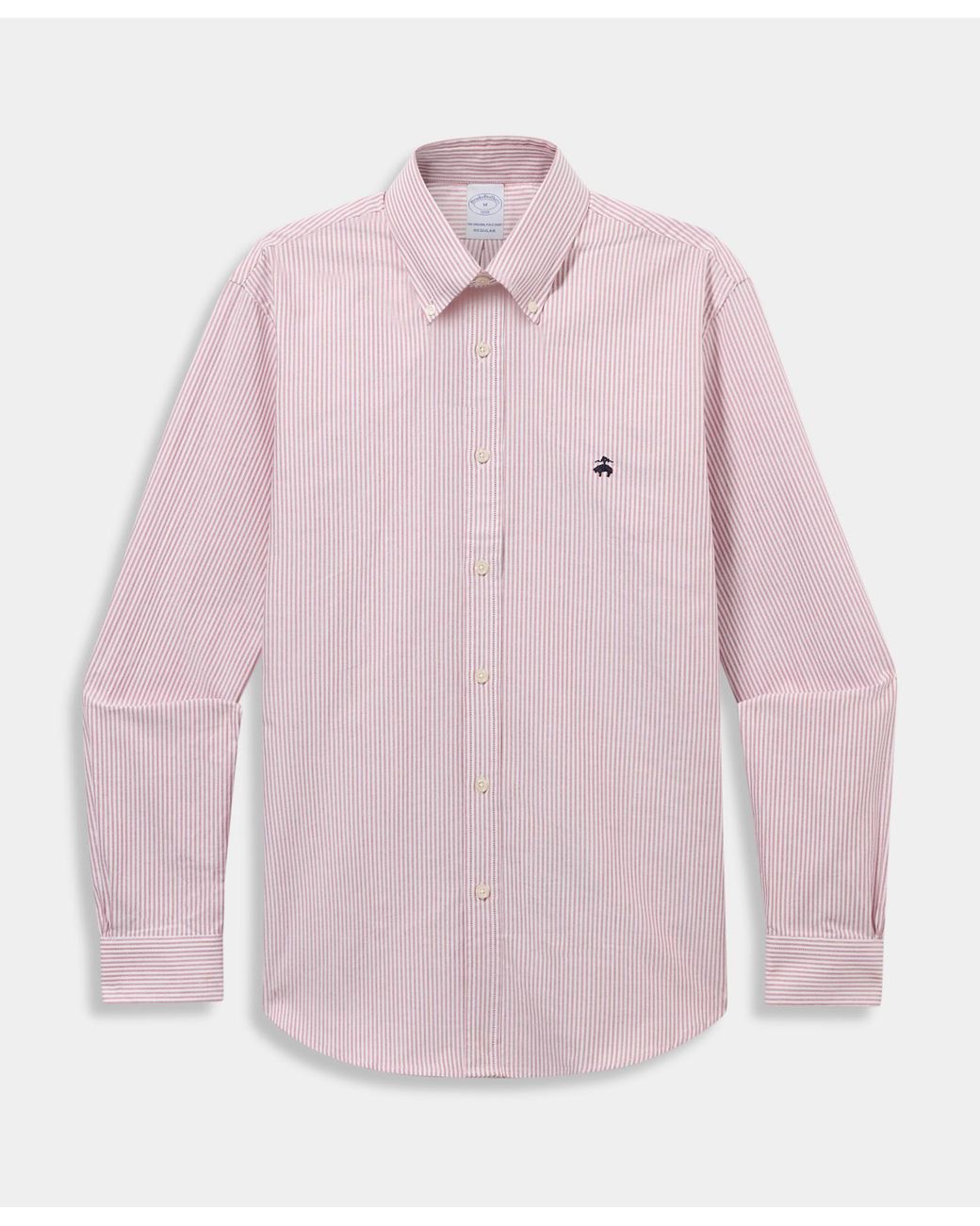 Brooks Brothers Pink Regular Fit Striped Oxford Shirt With Button Down Collar for men