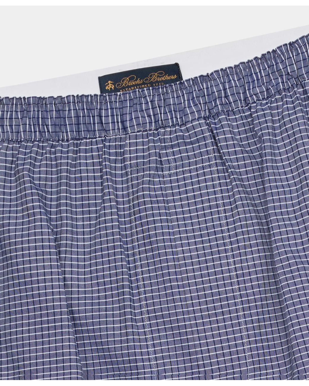Brooks Brothers Blue Tattersall Cotton Boxer for men