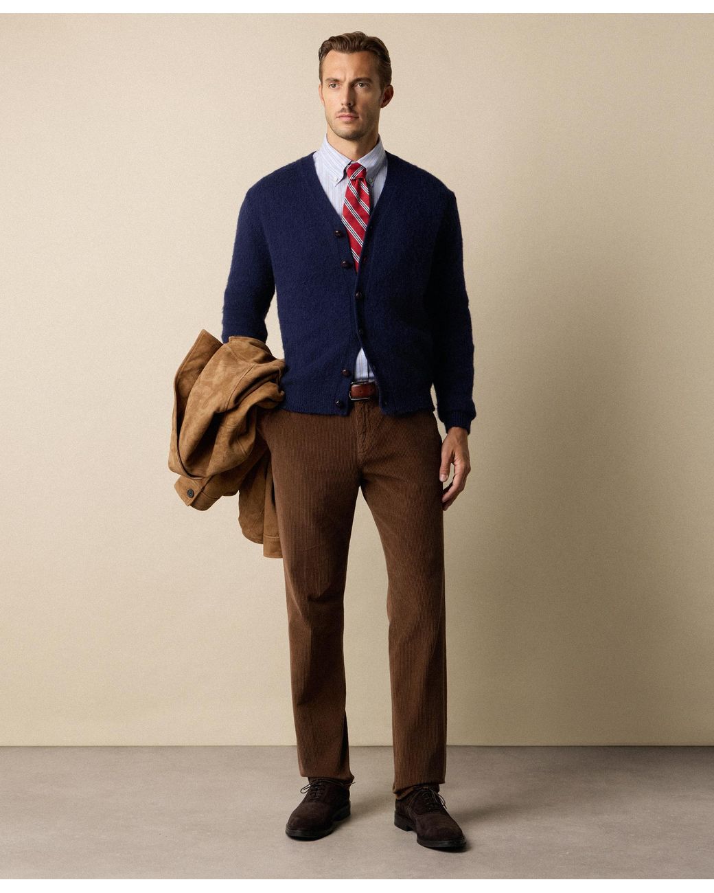 Brooks Brothers Brown Regular Fit Cotton Corduroy Chino for men