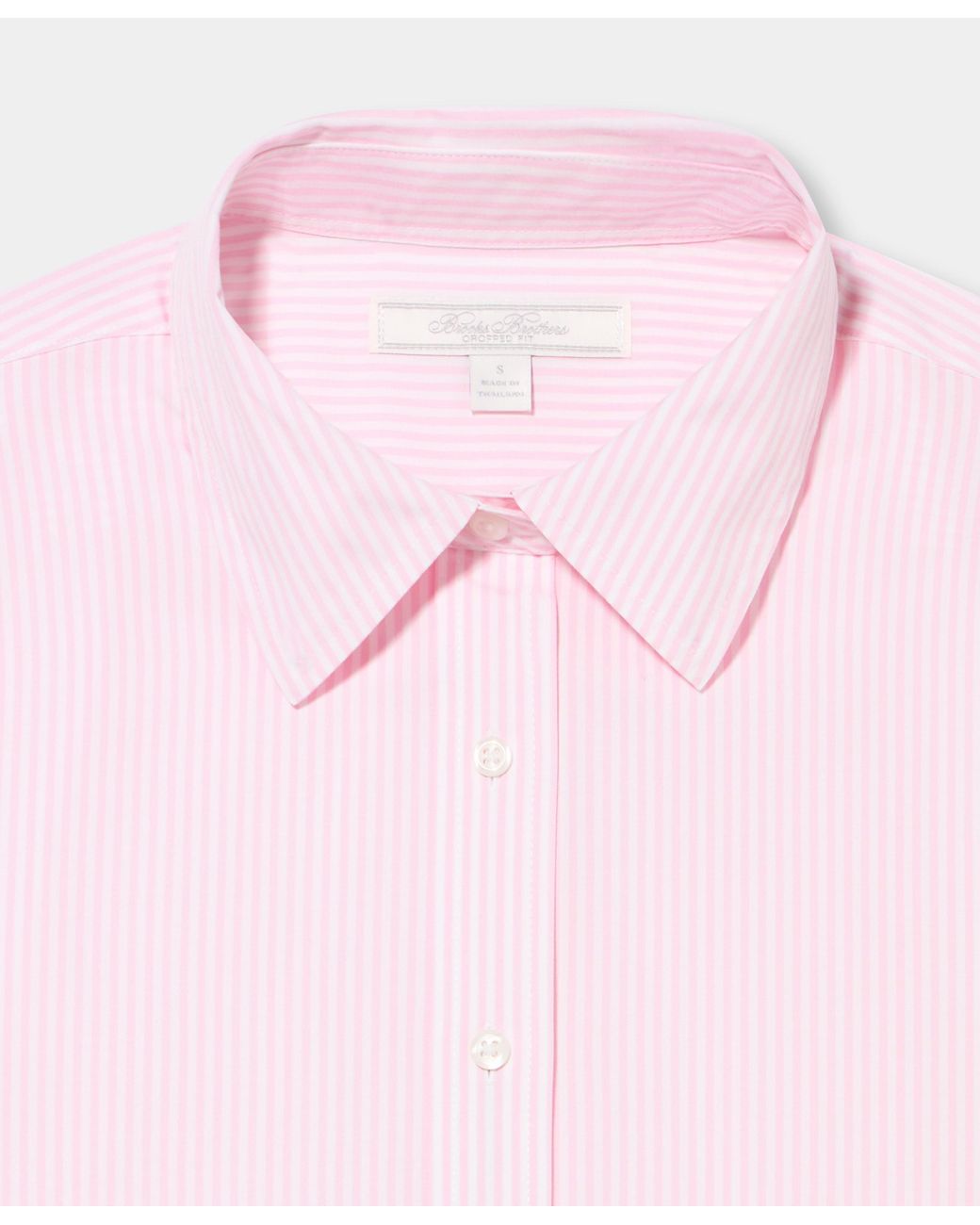 Brooks Brothers Multicolor Cropped Striped Stretch Poplin Shirt