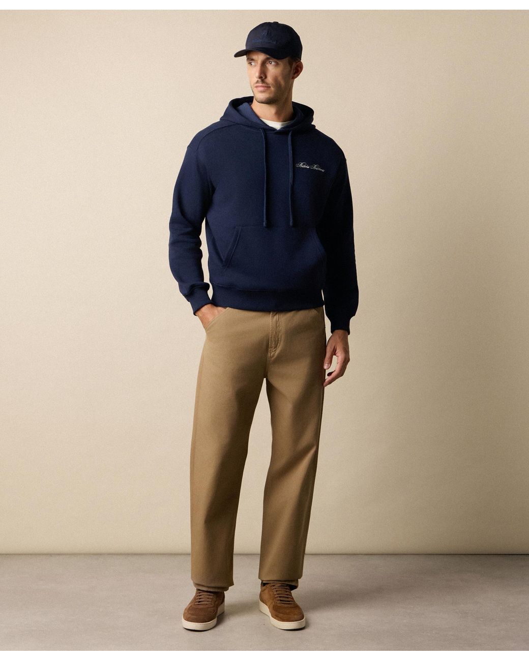 Brooks Brothers Blue Cotton Hoodie With Embroidered Logo for men