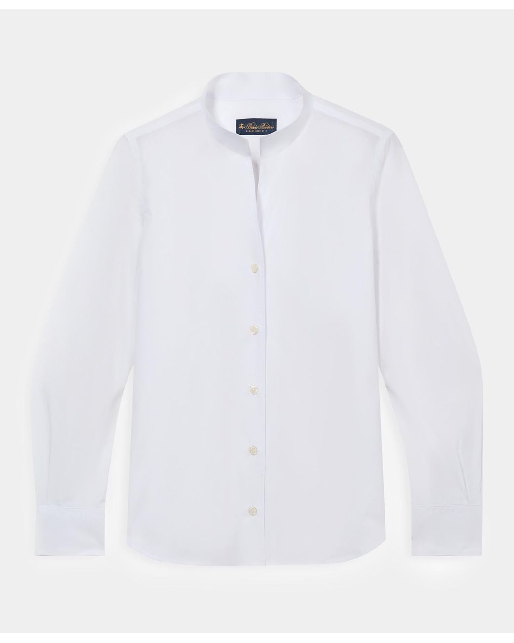 Brooks Brothers White Poplin Shirt With Stand Collar