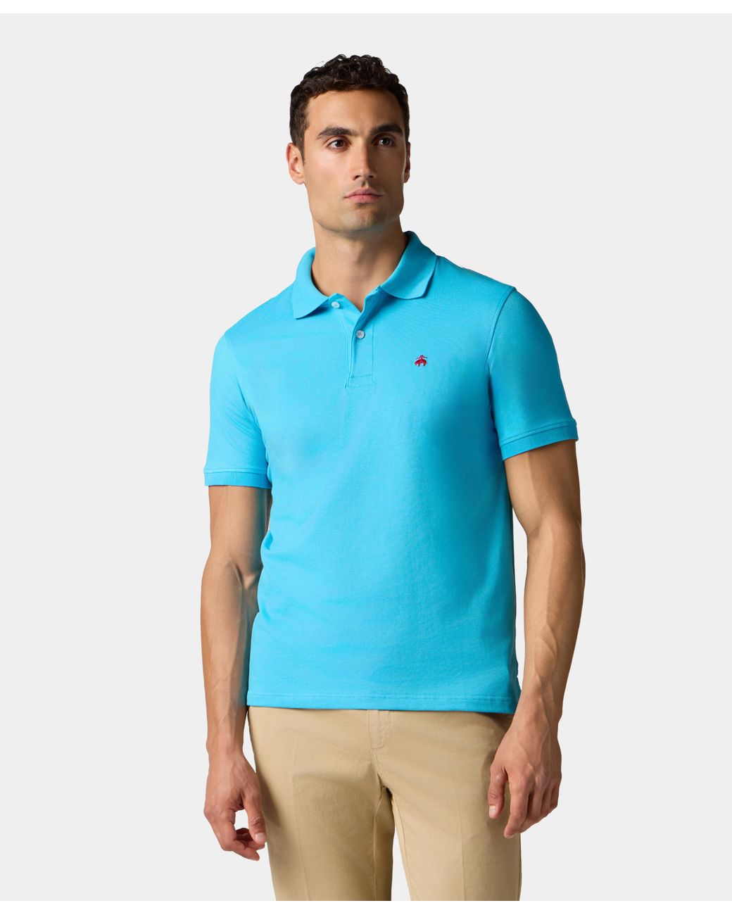 Brooks Brothers Blue Cotton Piqué Polo for men