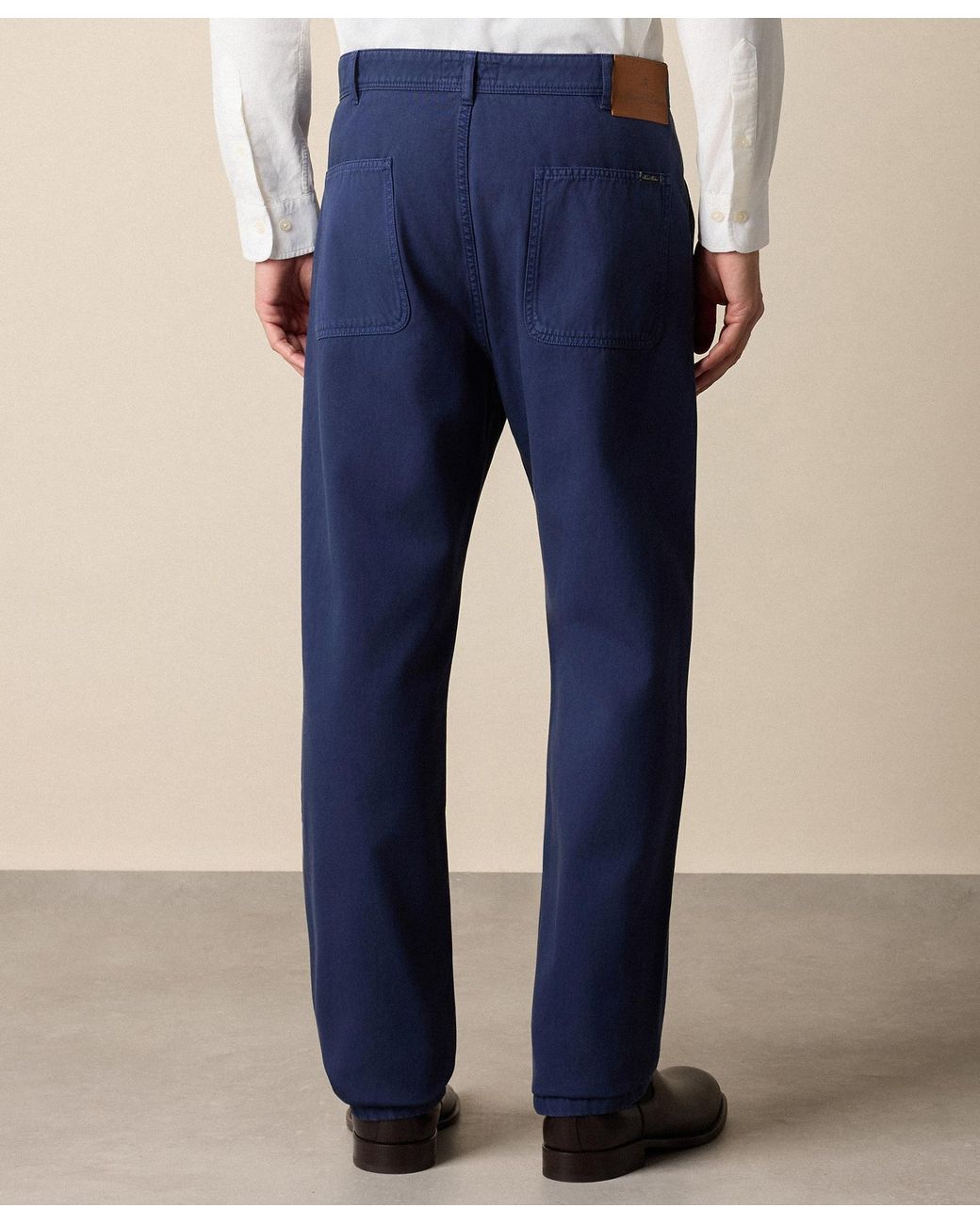 Brooks Brothers Blue Stretch Cotton Gabardine 5-Pocket Pant for men