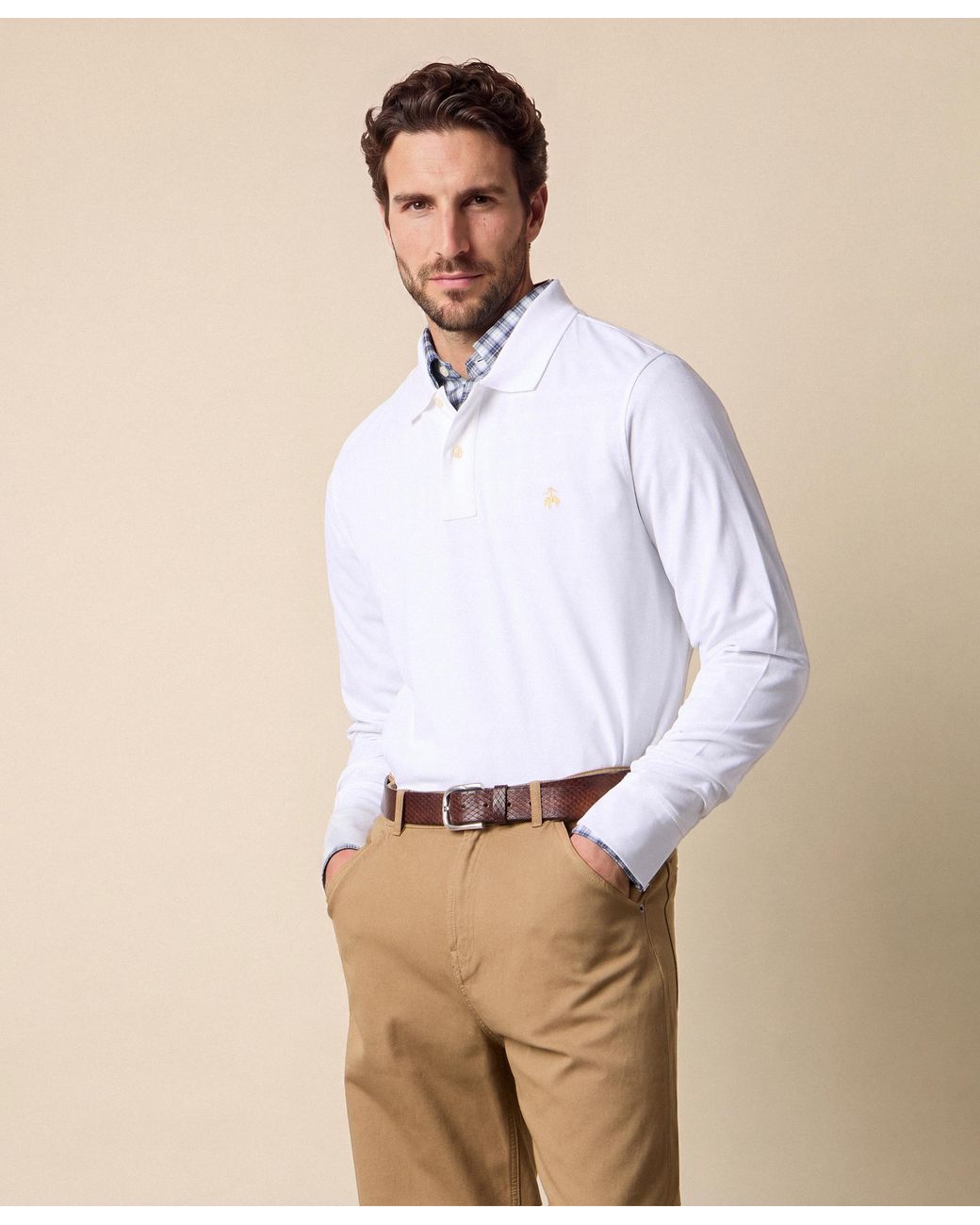 Brooks Brothers White Polo With Logo for men