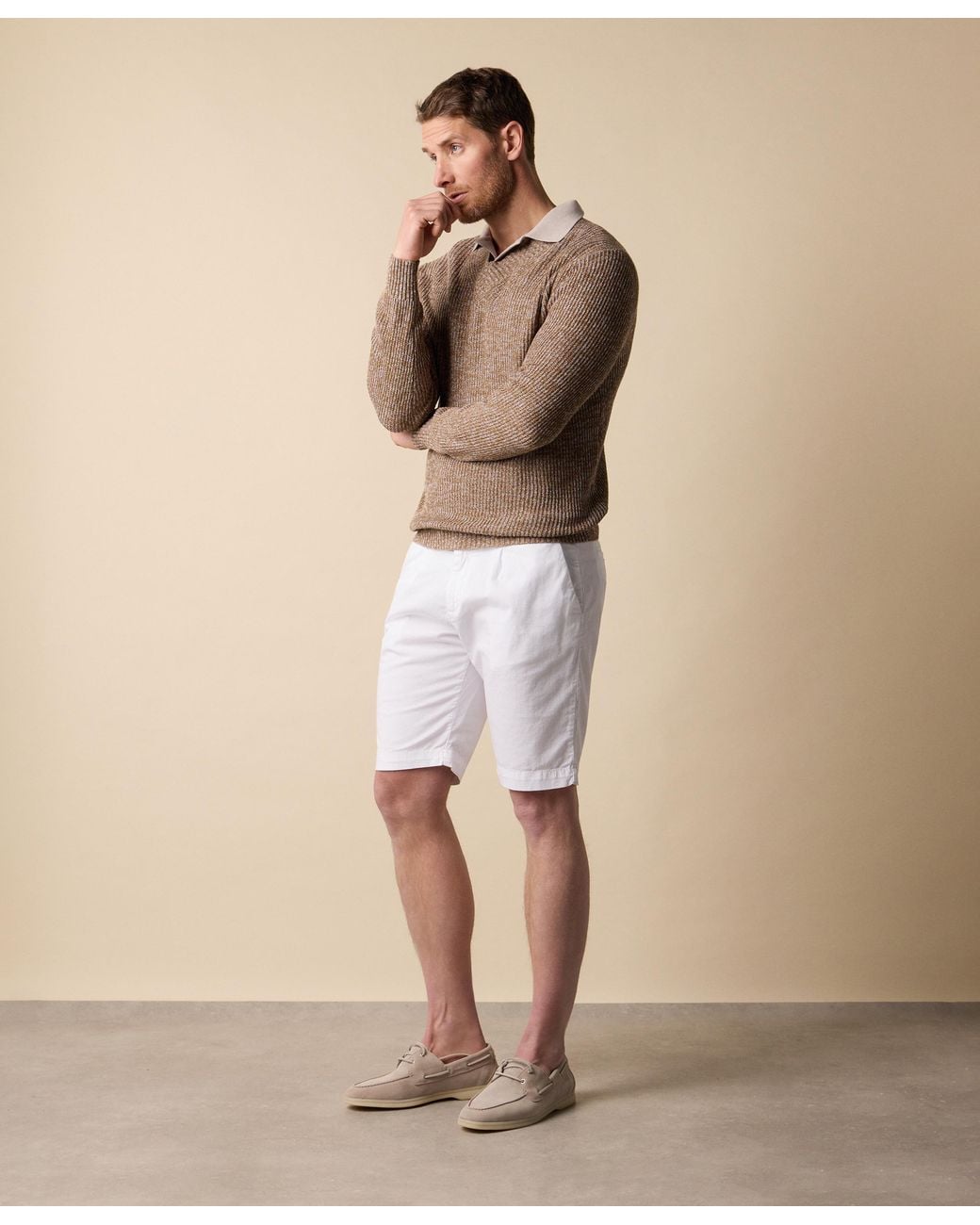 Brooks Brothers White Classic Cotton Shorts for men
