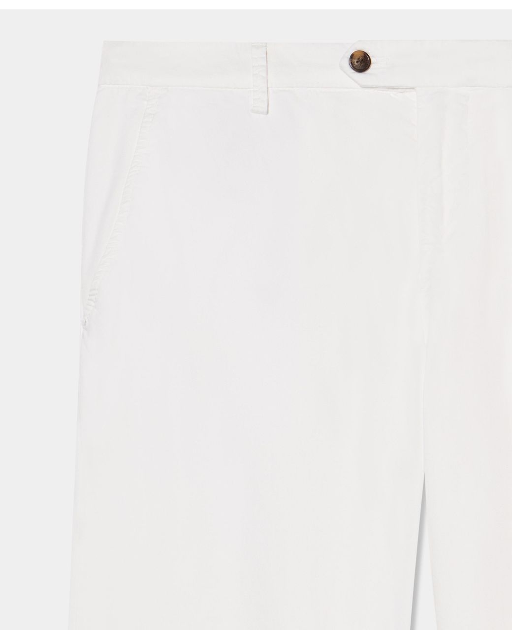 Brooks Brothers White Stretch Cotton Twill Chino for men