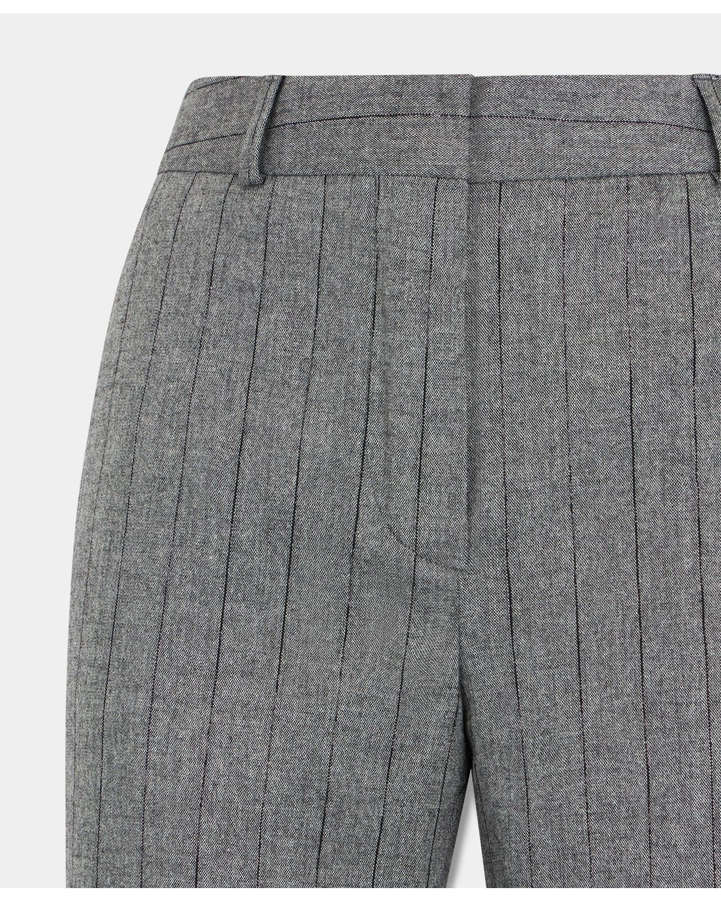 Brooks Brothers Gray Straight Fit Pinstripe Trousers