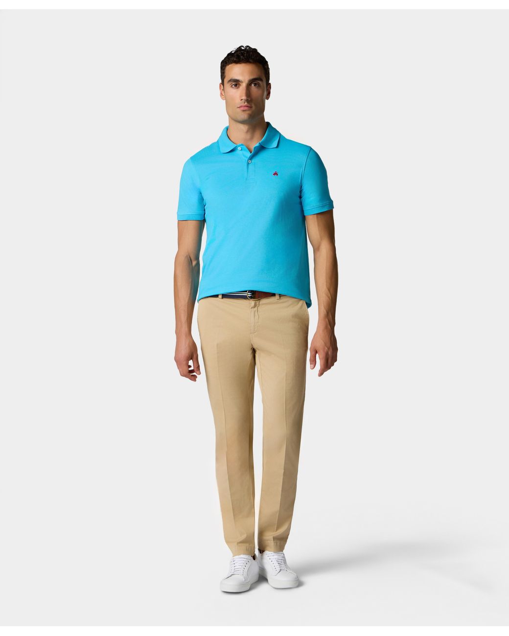 Brooks Brothers Blue Cotton Piqué Polo for men