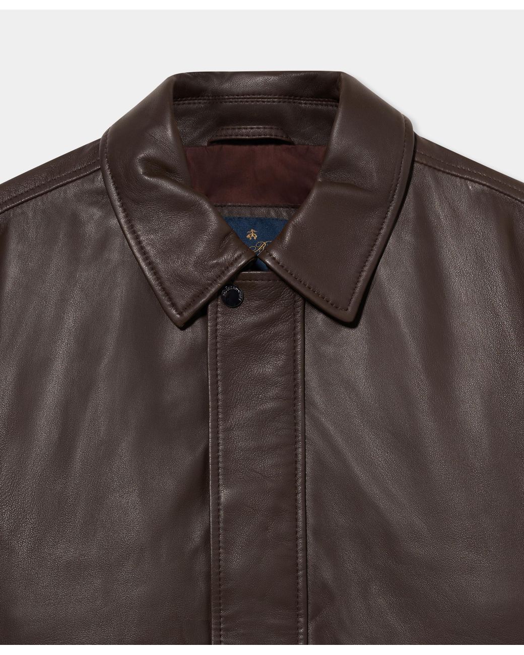 Brooks Brothers Gray Leather Jacket for men