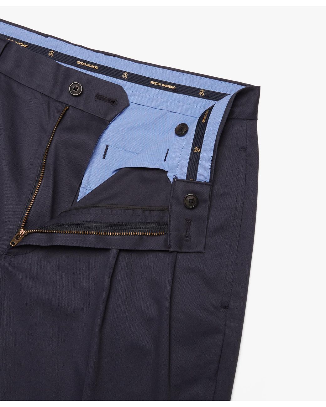 Brooks Brothers Blue Stretch Short Pleat Front for men