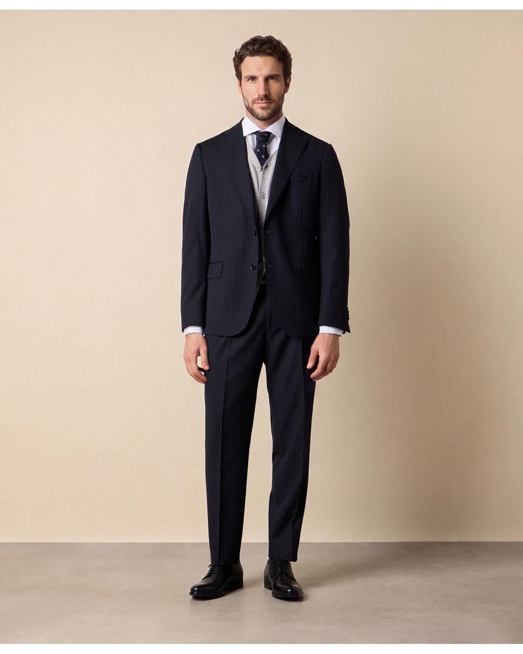 Brooks Brothers Gray Cardigan With Logo for men
