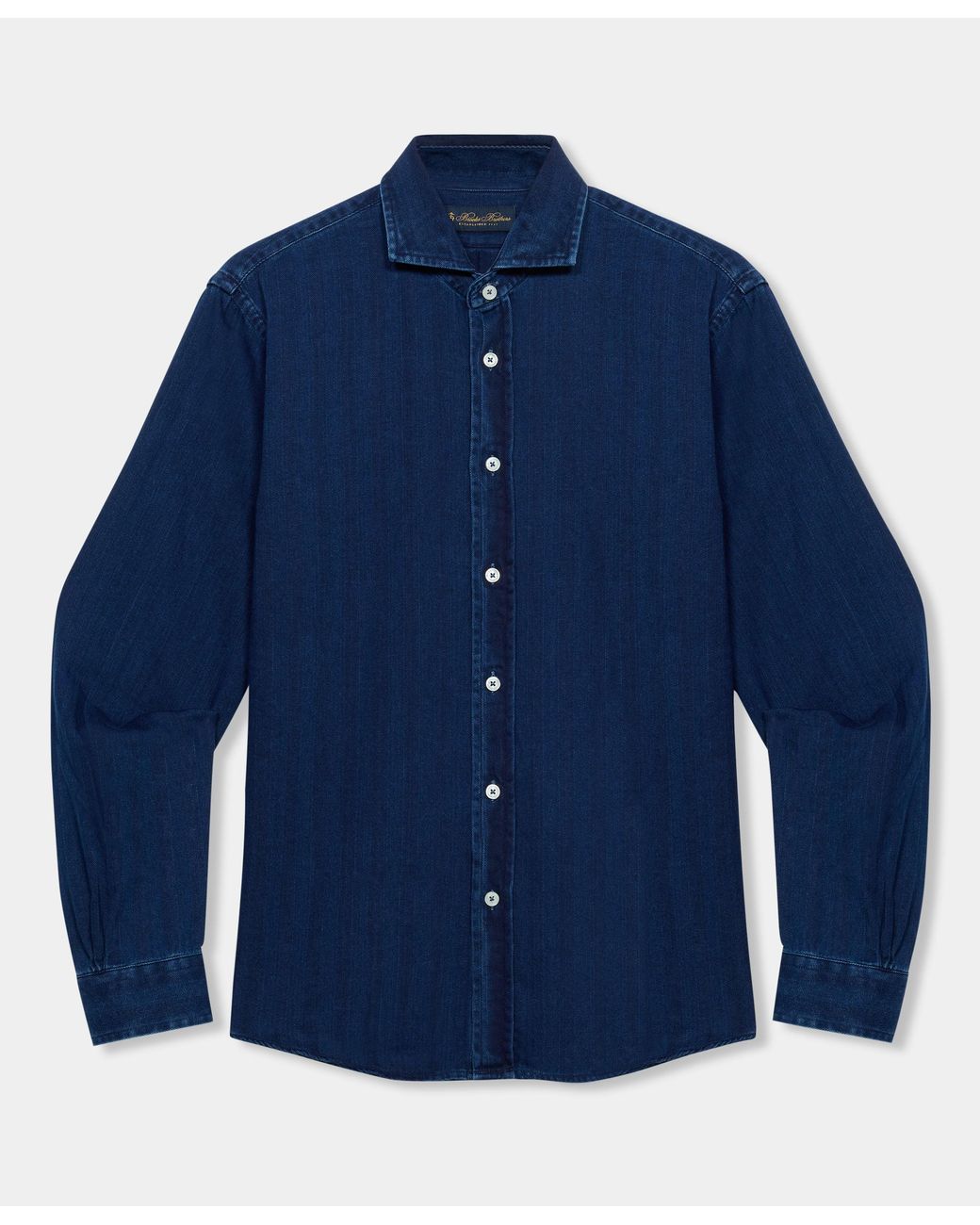 Brooks Brothers Blue Slim Fit Shirt With Spread Collar for men