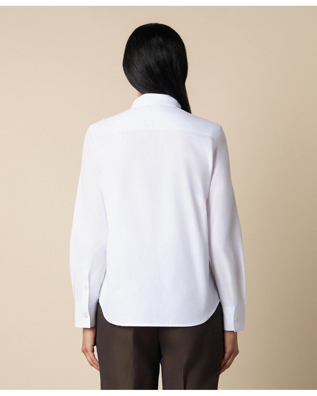 Brooks Brothers White Poplin Shirt With Stand Collar