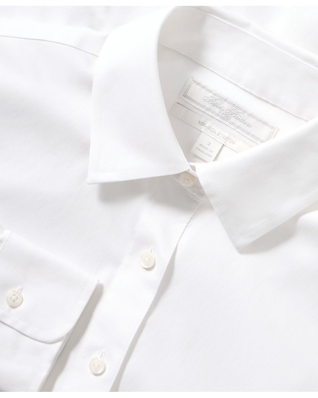 Brooks Brothers White Fitted Non-Iron Stretch Supima Cotton Dress Shirt