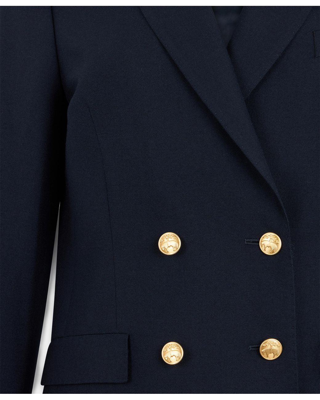 Brooks Brothers Blue Double Breasted Hopsack Blazer With Buttons