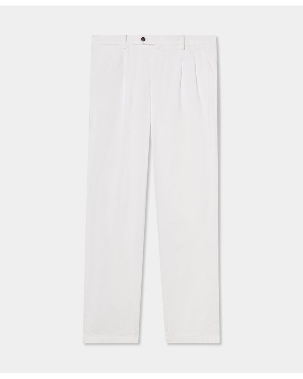 Brooks Brothers White Double Pleat Trousers for men