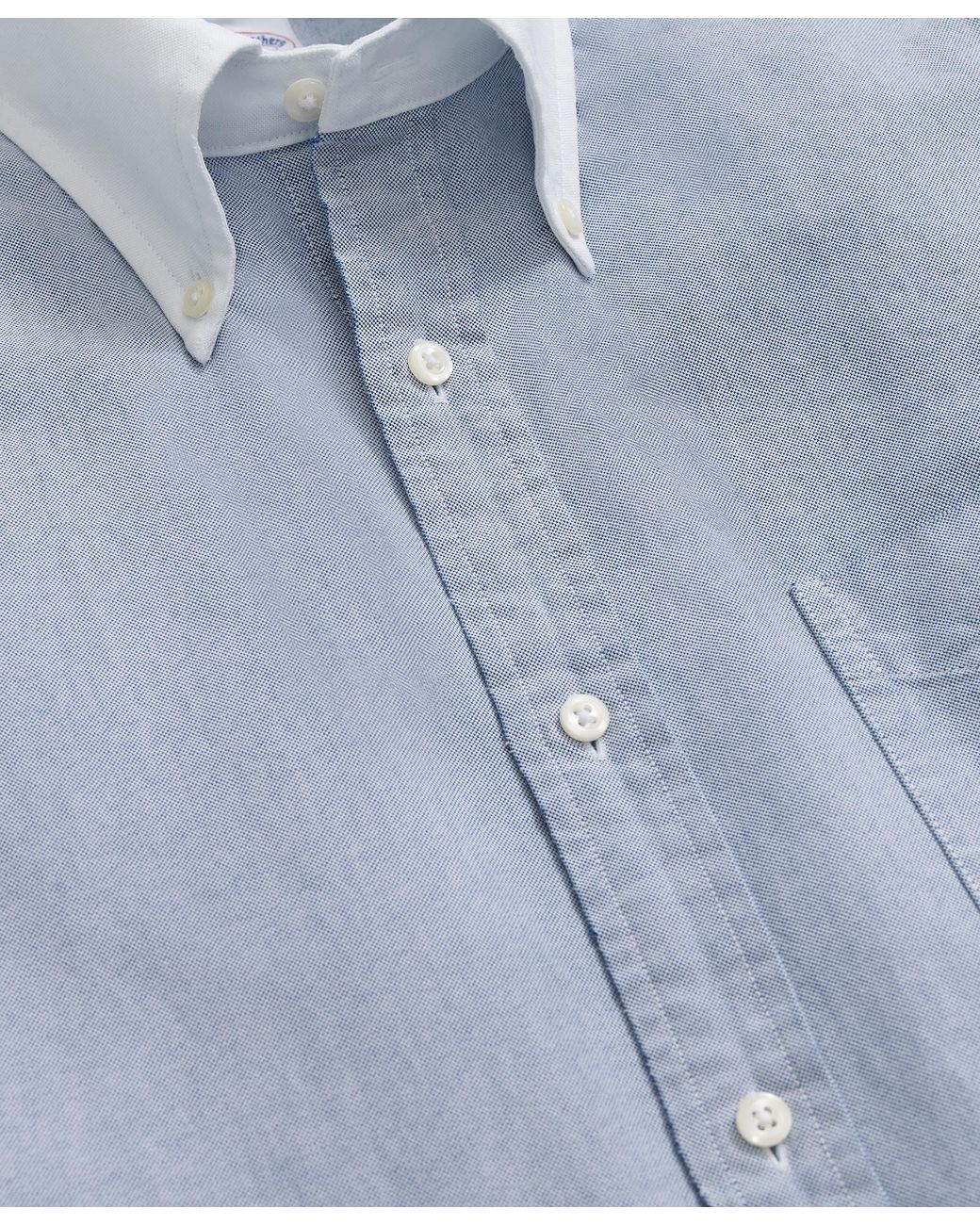 Brooks Brothers Blue Regular Fit Washed Oxford Shirt With Button Down Collar for men