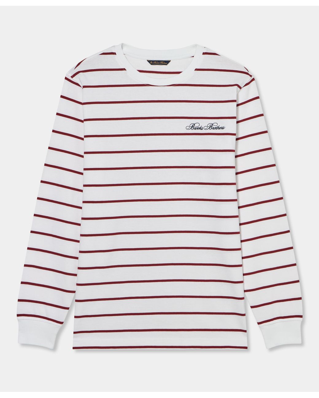 Brooks Brothers White Striped Cotton T-Shirt With Logo for men