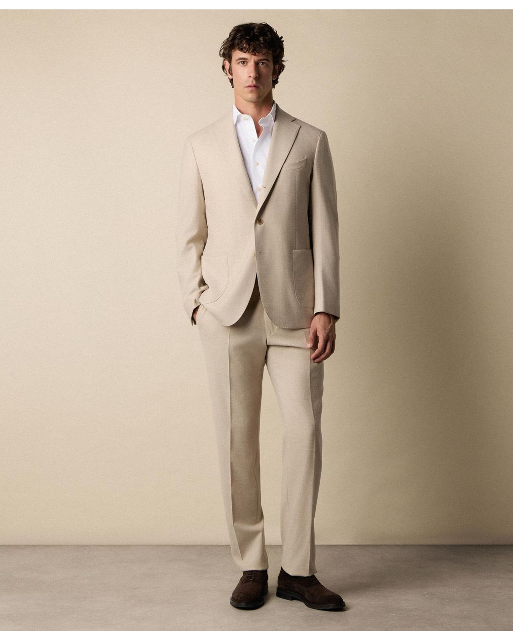 Brooks Brothers Natural Wool Travel Suit for men