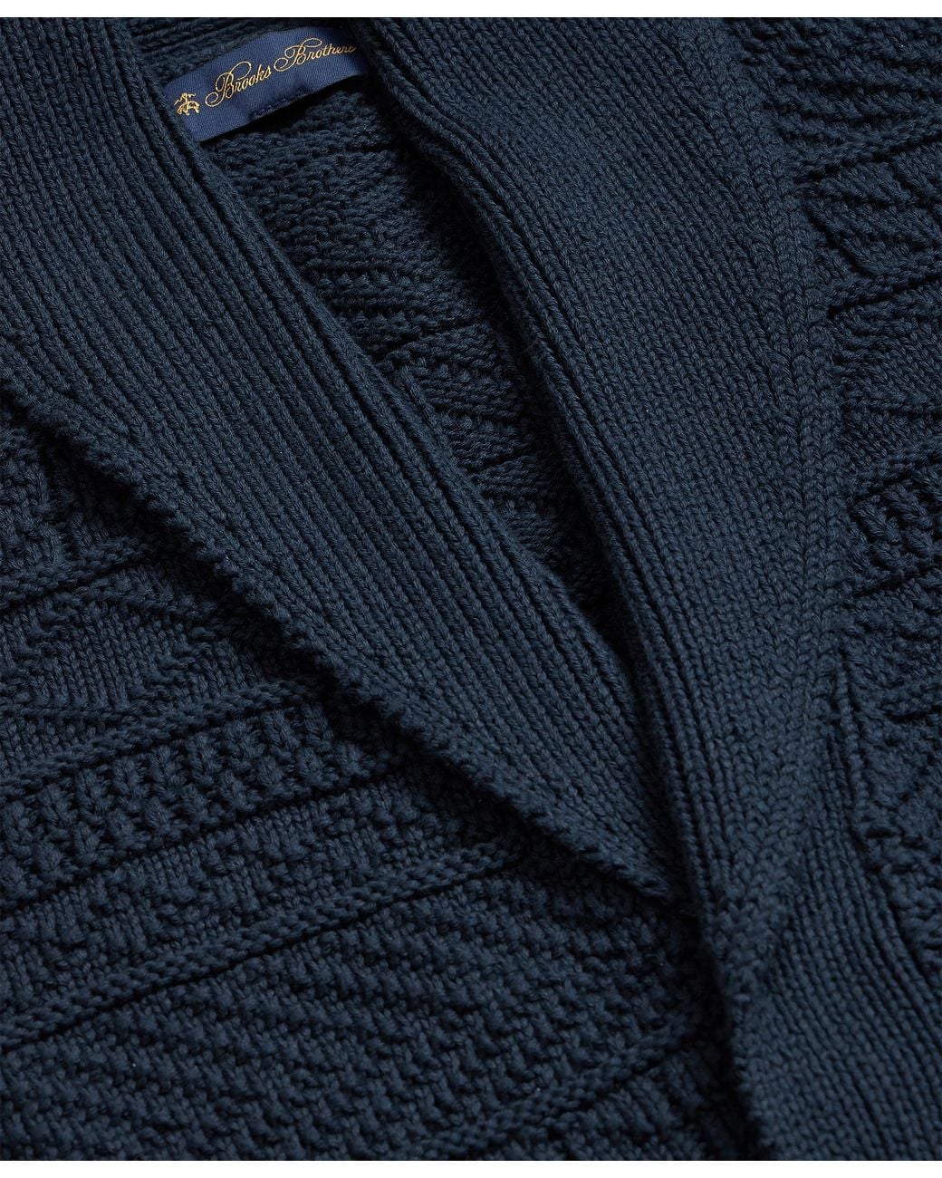 Brooks Brothers Blue Textured Wrap Shawl Cardigan for men