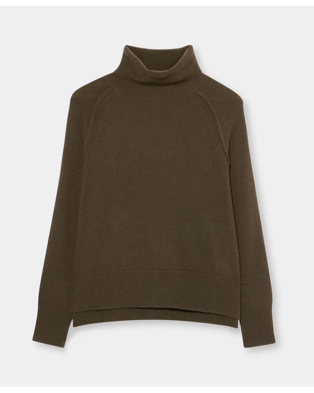 Brooks Brothers Green Cashmere Oversized Turtleneck
