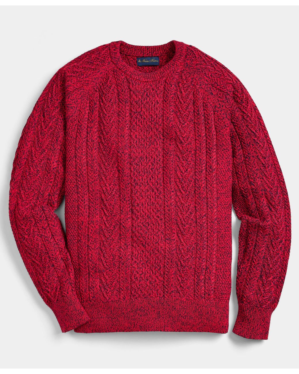 Brooks Brothers Red Twist Fisherman Crewneck Sweater for men