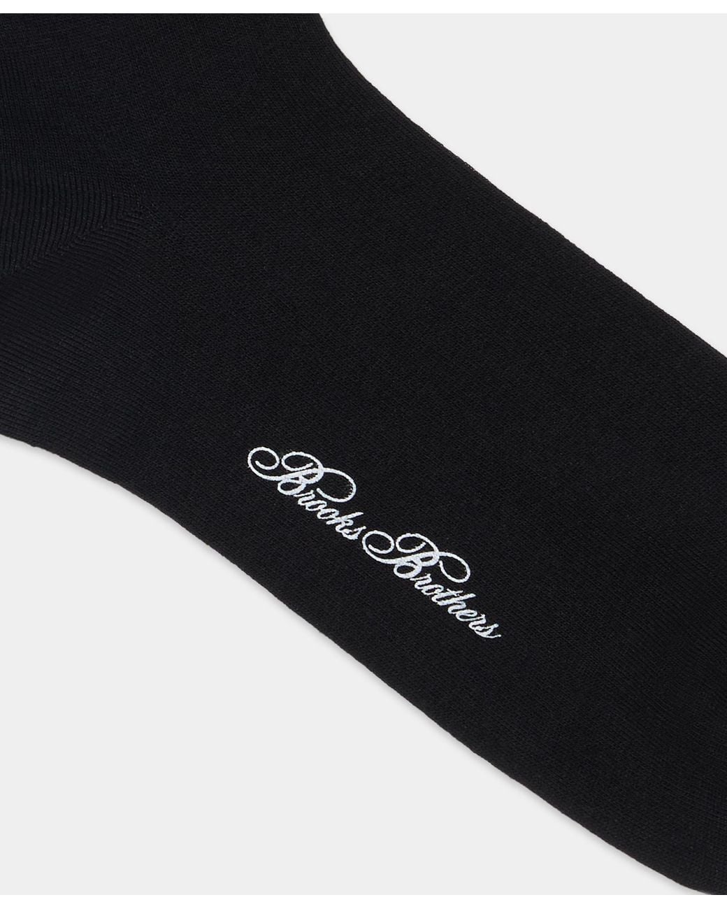 Brooks Brothers Black Mid-Calf Cotton Socks for men