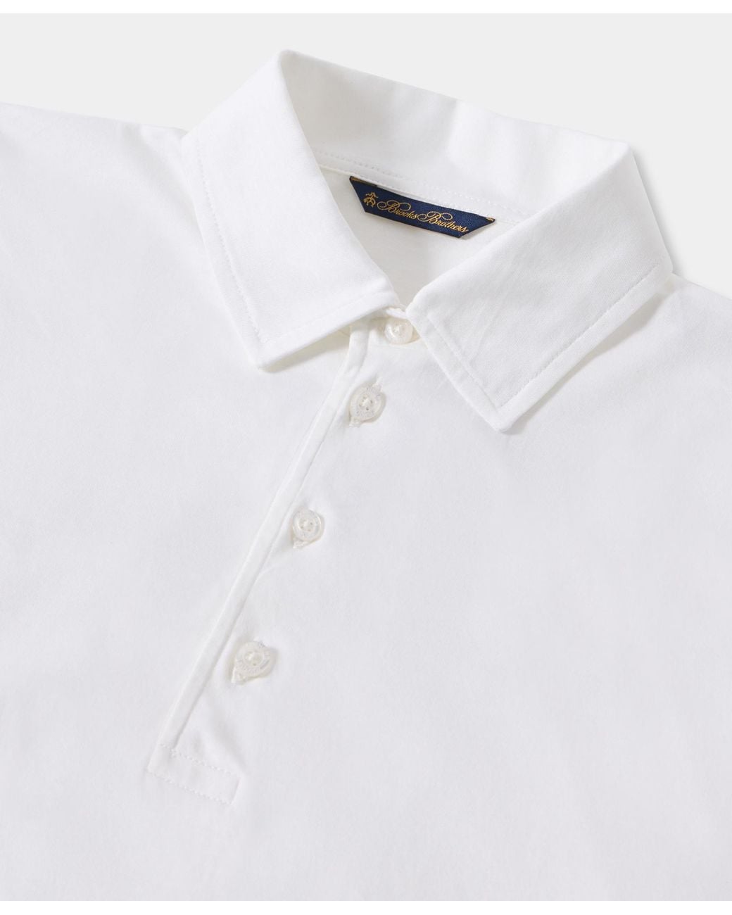 Brooks Brothers White Smooth Jersey Polo for men