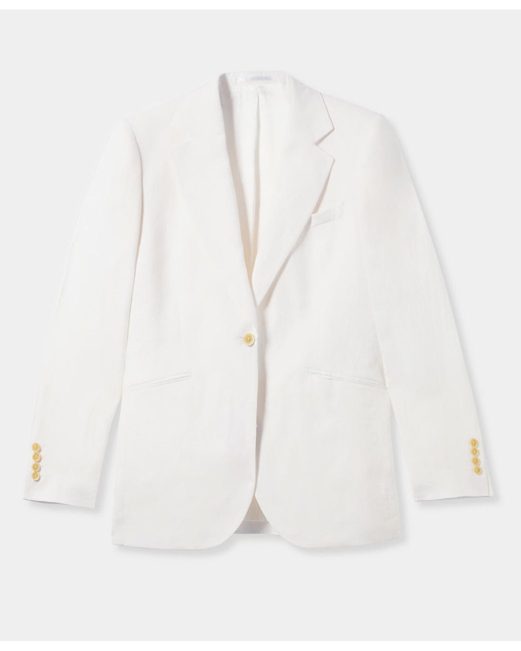 Brooks Brothers White Irish Linen Single-Breasted Blazer